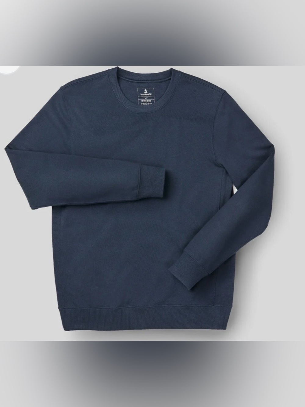 Manmade Classic Crewneck Sweatshirt Navy Blue SZ Large